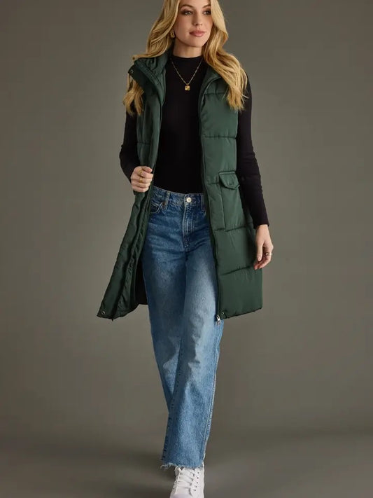 PANACHE CLVT804-2608 LONG VEST GREEN
