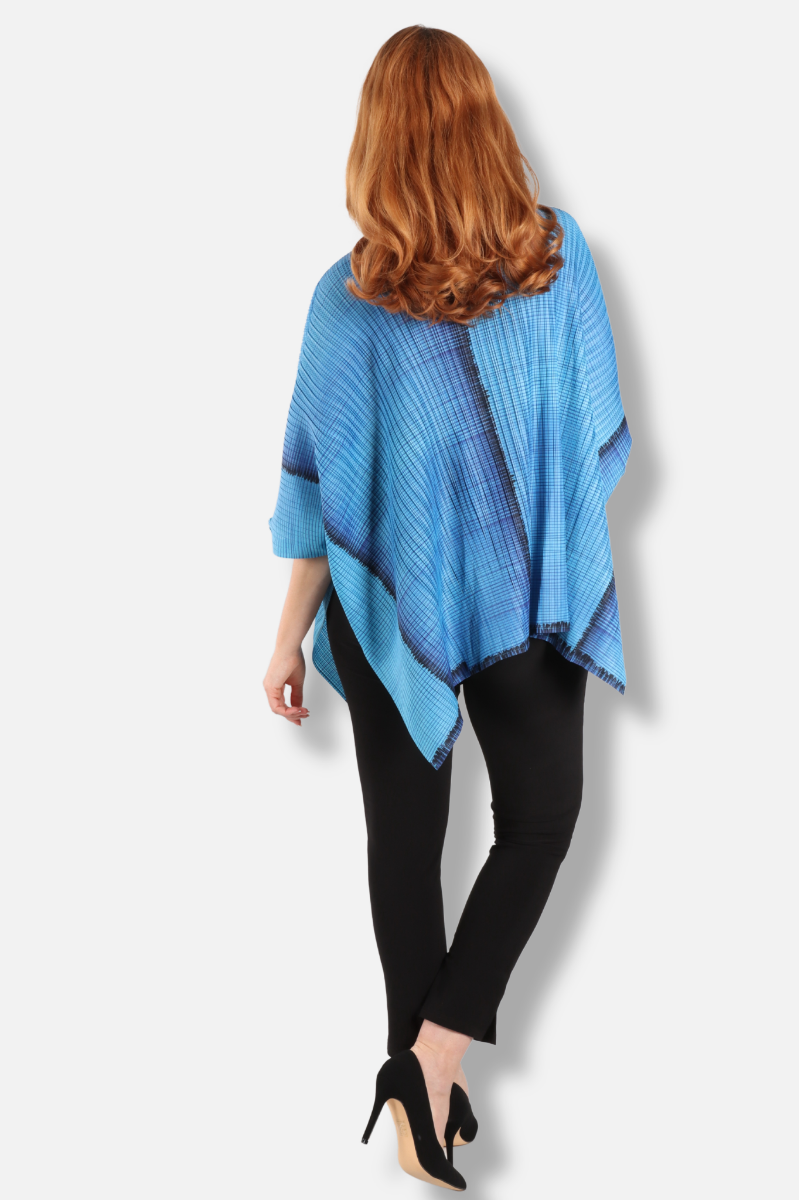Poncho Blouse - Blue
