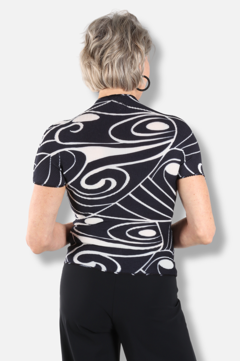 Joy Honeycomb Top - Black & White