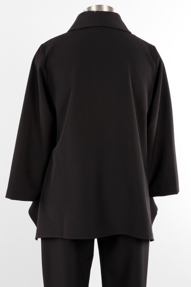 Shawl Collar Jacket Plus - Black