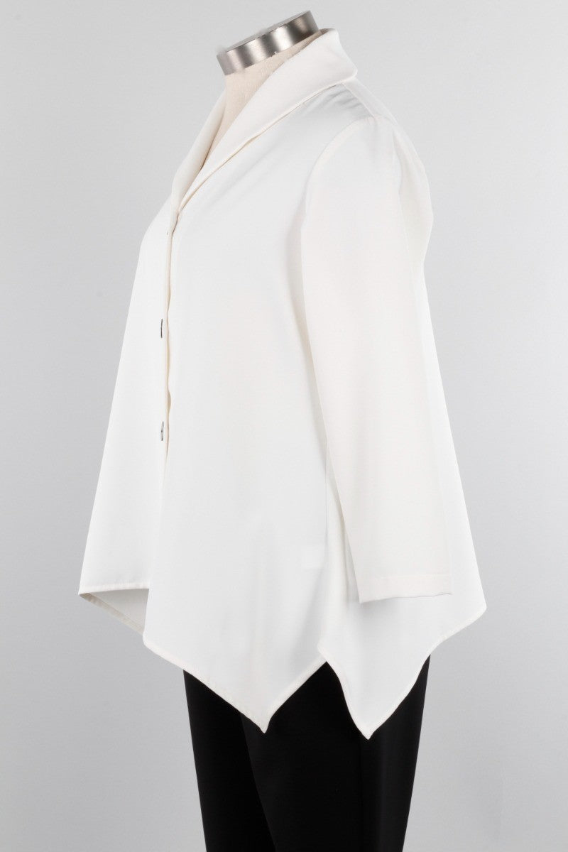 Shawl Collar Jacket Plus - Ivory