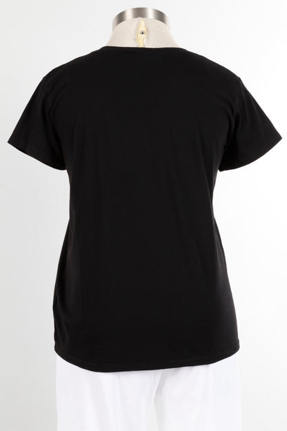 Short Sleeve V Tee Plus - Black