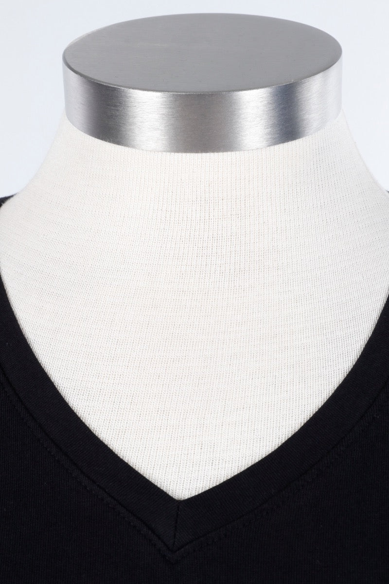 Short Sleeve V Tee Plus - Black