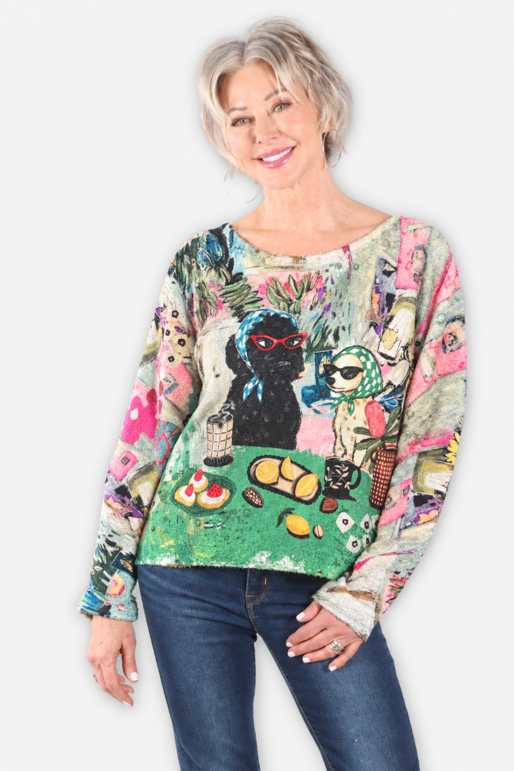 Print Soft Knit Pullover - Spill the Tea