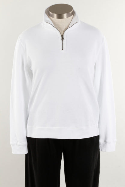 1/2 Zip Funnel - White