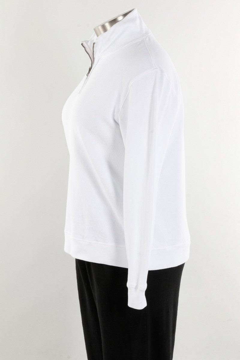 1/2 Zip Funnel - White
