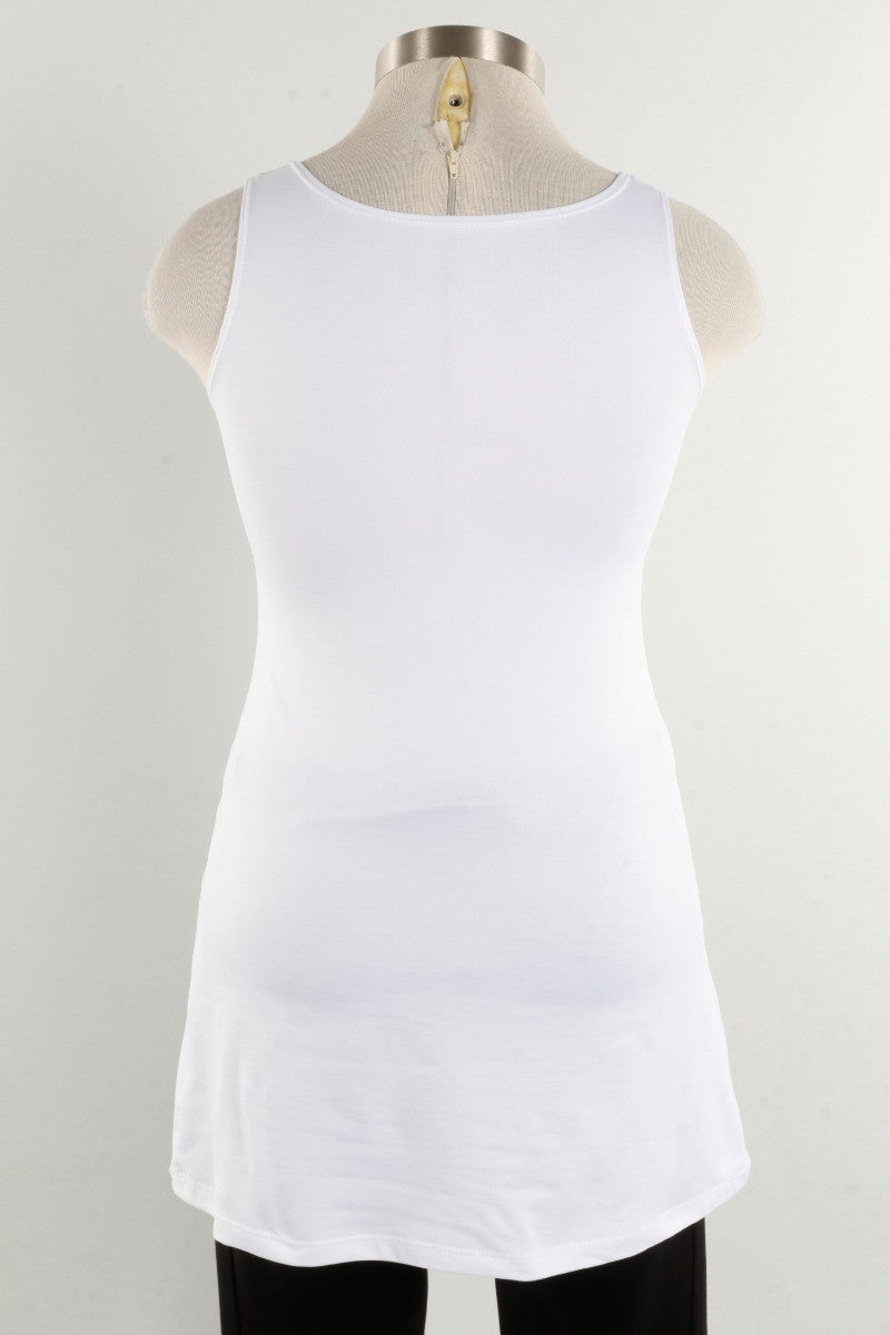 Longer High/Scoop Tank - White