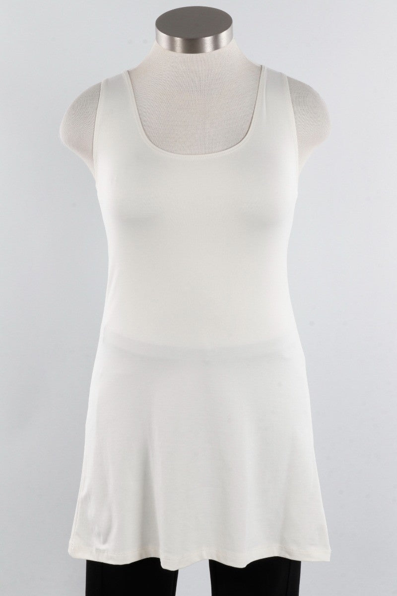 Longer High/Scoop Tank - Cream