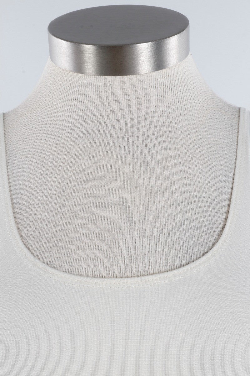 Longer High/Scoop Tank - Cream