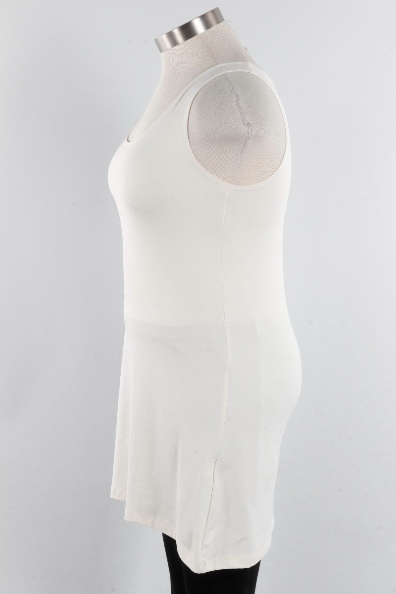Longer High/Scoop Tank - Cream