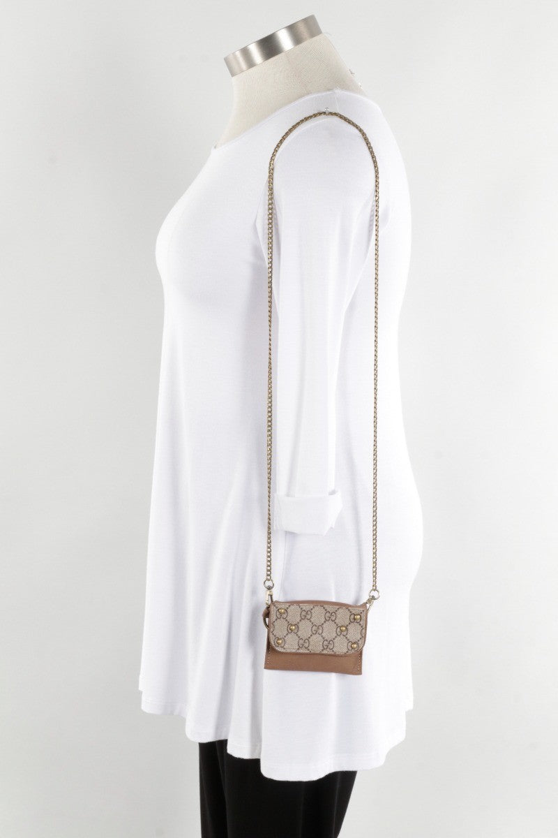 Mini Jeni Crossbody - Taupe & Tan