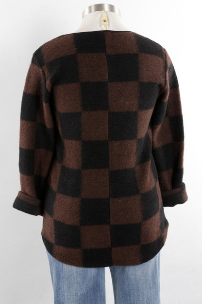 Check Zip Jacket - Black & Coffee