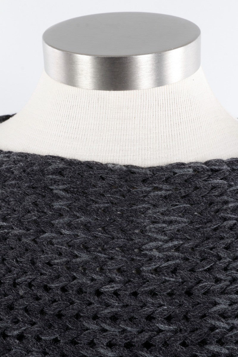 Open Weave Sweater - Anthracite
