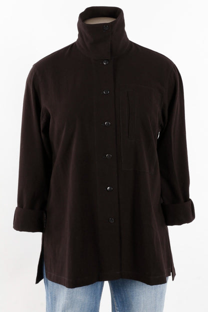Hi Collar Shirt - Black