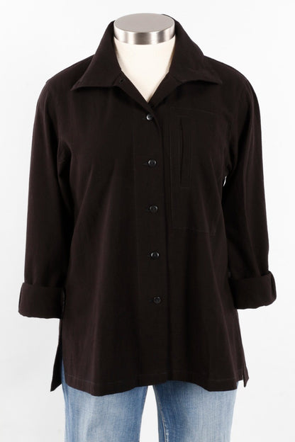 Hi Collar Shirt Plus - Black