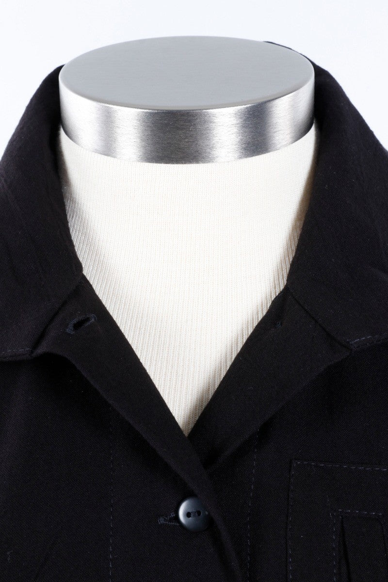 Hi Collar Shirt - Black
