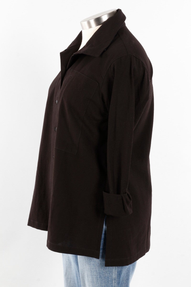 Hi Collar Shirt Plus - Black