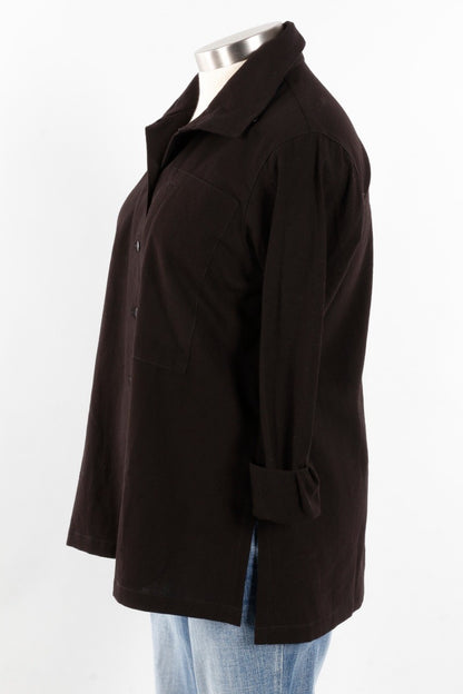 Hi Collar Shirt - Black