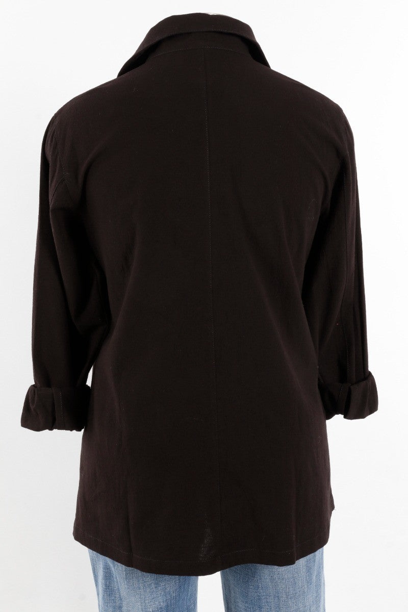 Hi Collar Shirt Plus - Black
