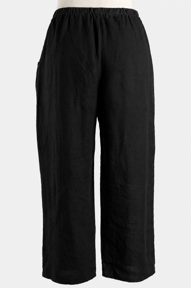 Flood Pant - Black Linen