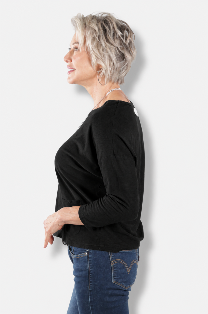 Boxy Pocket Tee - Black