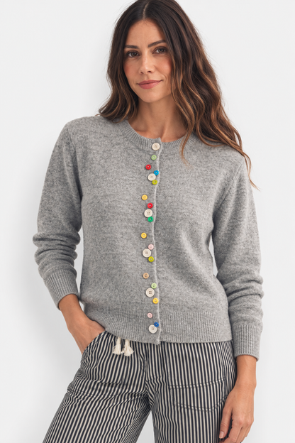 Whimsical Atelier Confetti Cardigan - Cloud Gray
