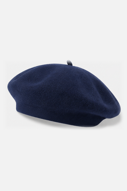 Classic Wool Beret - Navy