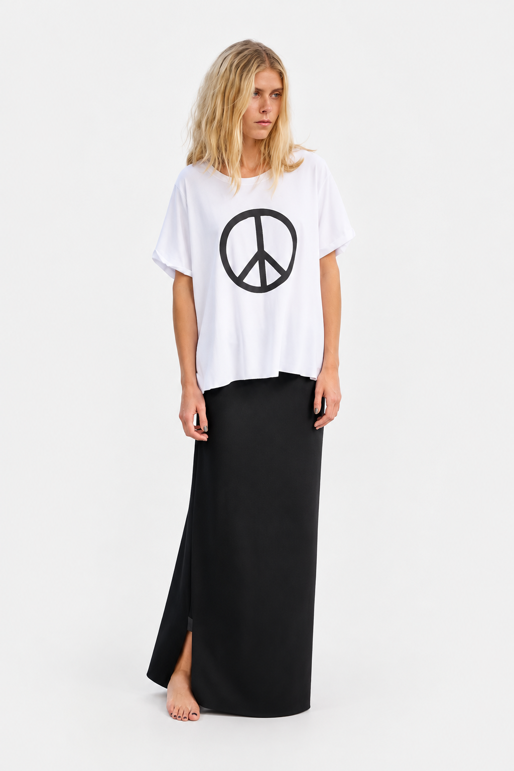 Peace Print Tee - White