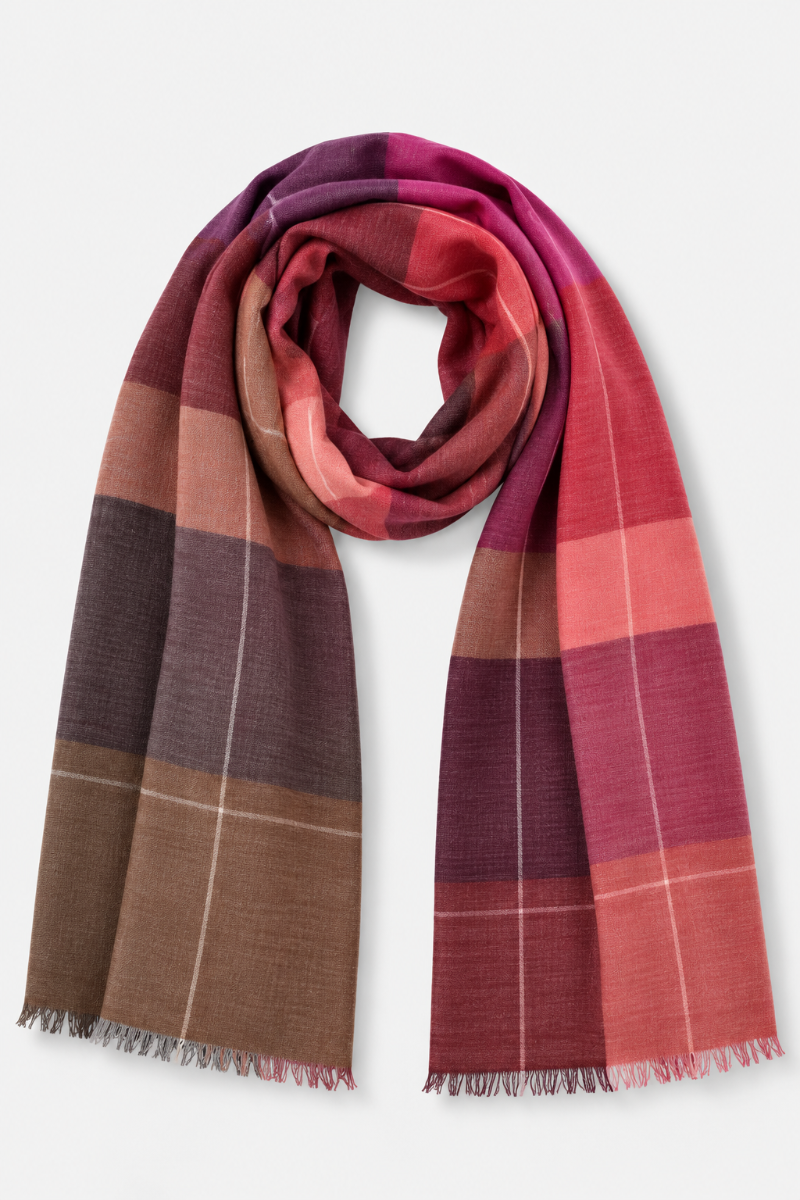 Geoffrey Plaid Scarf - Red