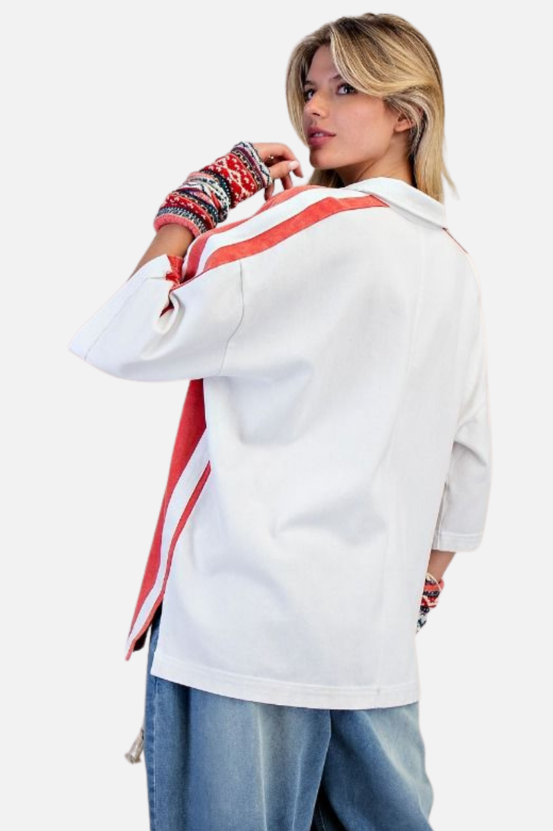 Two Tone Top - Boho Red