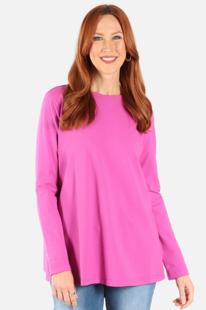 Stretch Knit A-Line Tunic - Very Berry