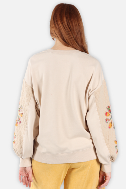 Quilt Accent Top - Natural