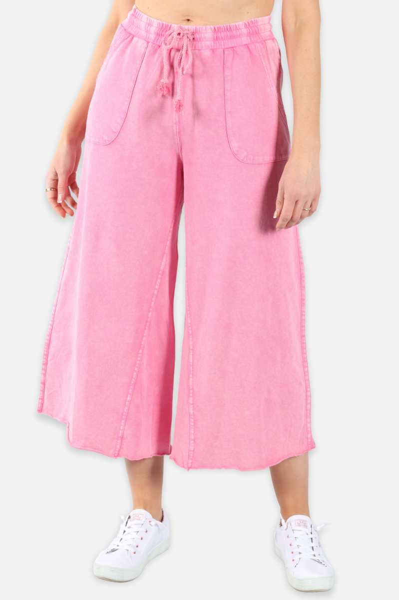 Raw Edge Terry Pant - Barbie Pink