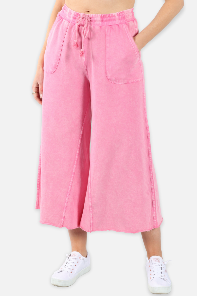 Raw Edge Terry Pant - Barbie Pink
