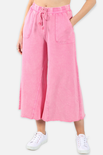 Raw Edge Terry Pant - Barbie Pink