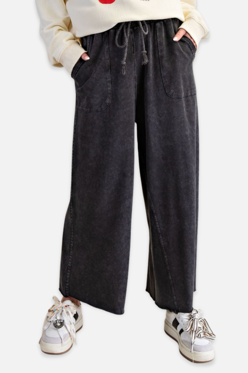 Raw Edge Terry Pant - Black