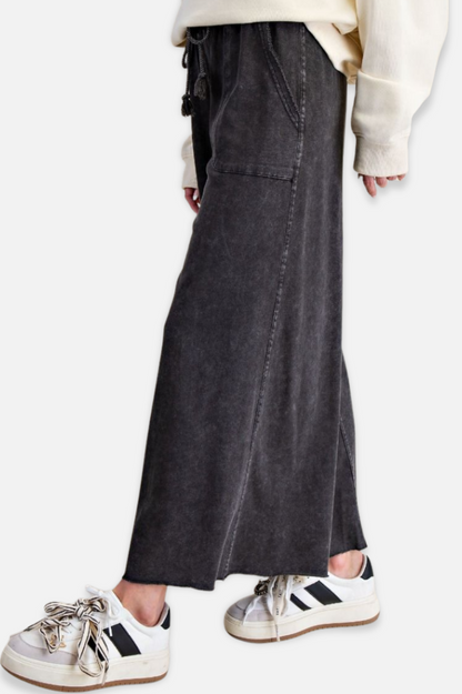 Raw Edge Terry Pant - Black