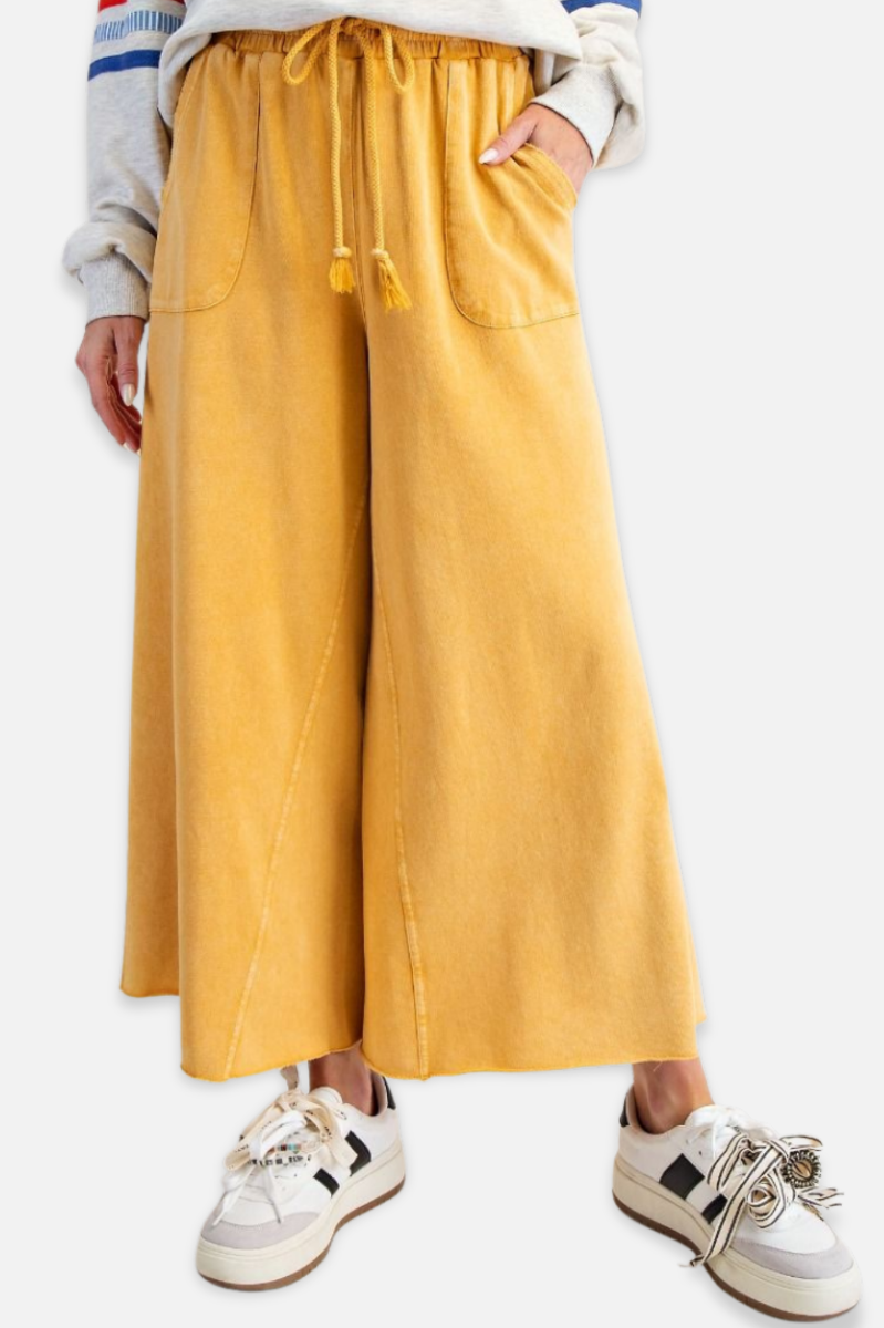Raw Edge Terry Pant - Mustard