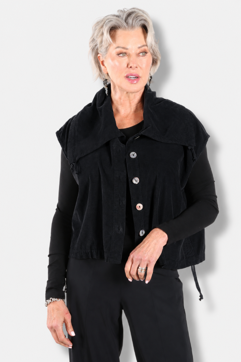 Irene Vest - Black Corduroy