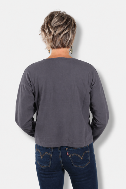 Long Sleeve Crop Crew - Moonlight 