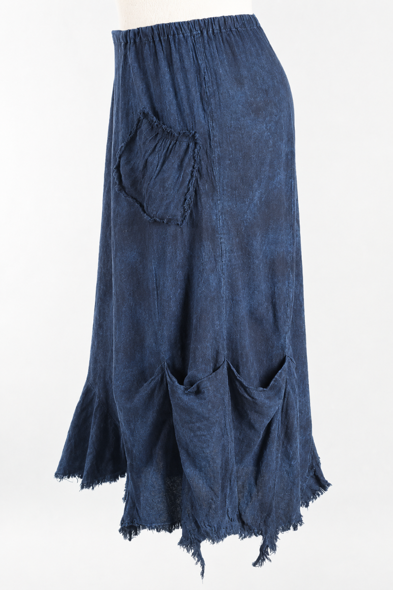 Fringe Skirt - Washed Sapphire 