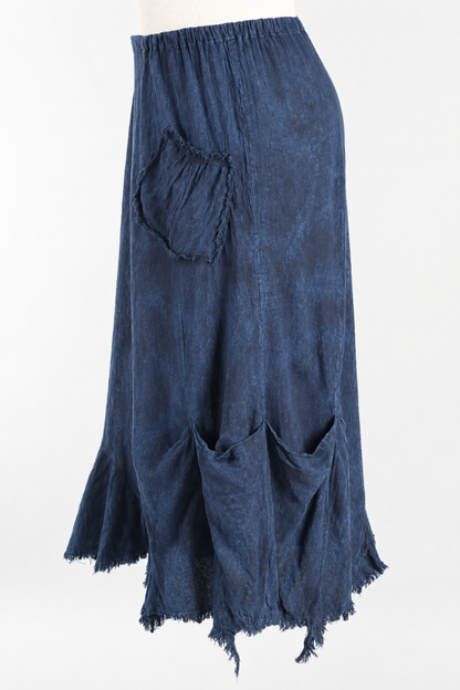 Fringe Skirt - Washed Sapphire 