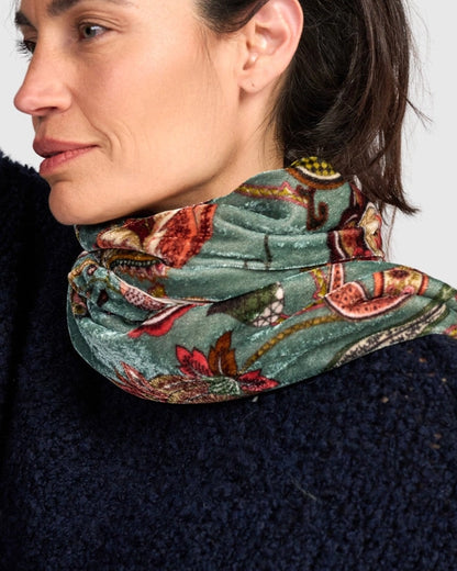 Mango Velvet Scarf - Steel Blue