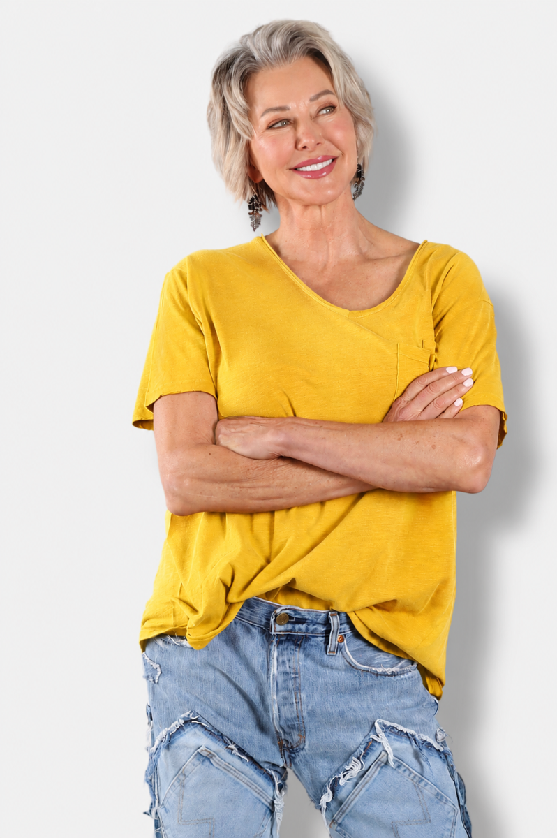 Moon Dance V-Neck Tee - Sun