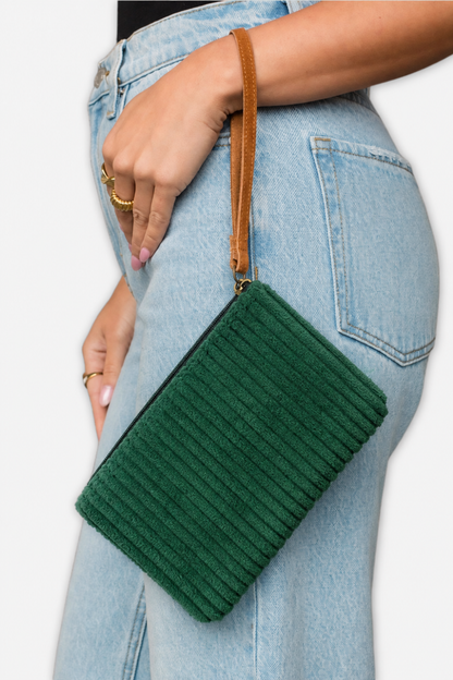 Textured Zip Wristlet - Green
