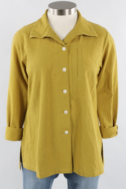 Hi Collar Big Shirt Plus - Verdi