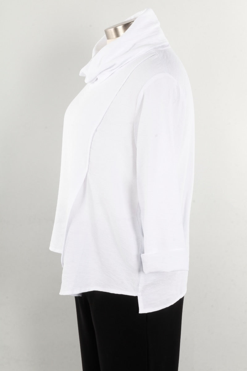 Cowl Neck Top Plus - White