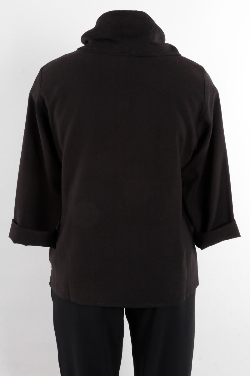 Cowl Neck Top Plus - Black