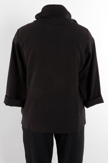 Cowl Neck Top Plus - Black