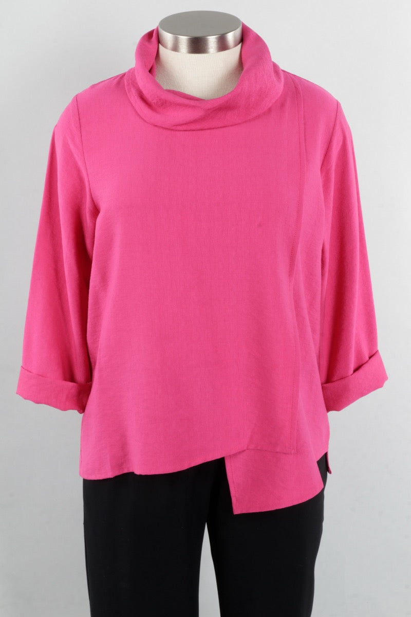 Cowl Neck Top - Fuchsia